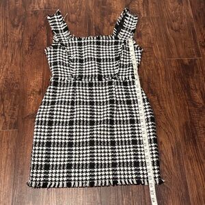 Forever 21 Black and White Plaid Tweed Mini Dress NWT